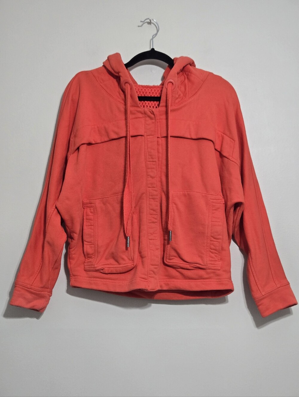 Stella McCartney Womens Coral Hooded Utility Jacket Sweatshirt Front Pockets S M